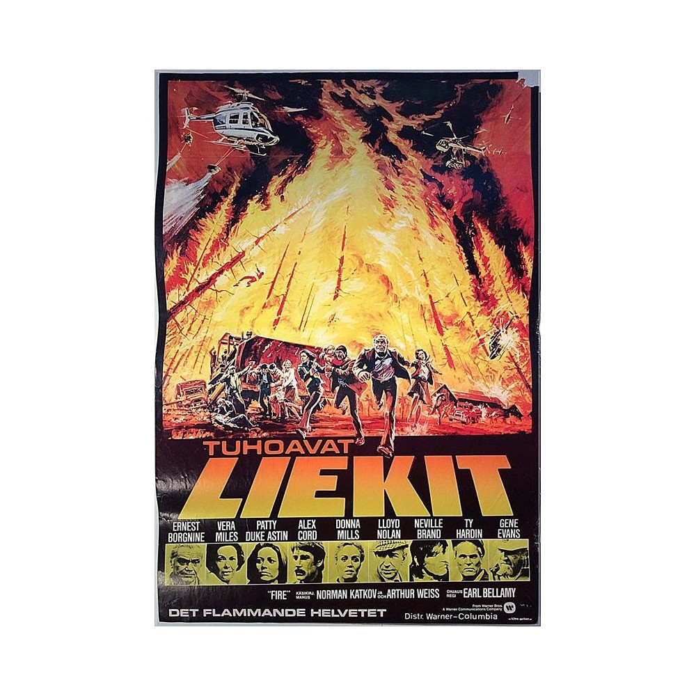 Tuhoavat Liekit - Fire, vaurio oik.yläkulma 1977  Elokuvajuliste 41cm x 59cm JULISTE
