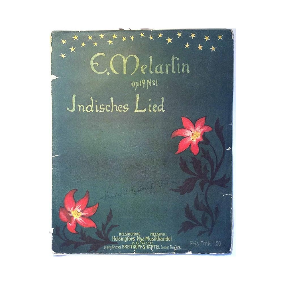 Indisches Lied 1906 H.N.M.450. Erkki Melartin  Op.19 Nro1 Noter