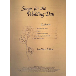 Songs for the Wedding Day 1997 V85L Nancy Telfer, Low Voice Edition Noter