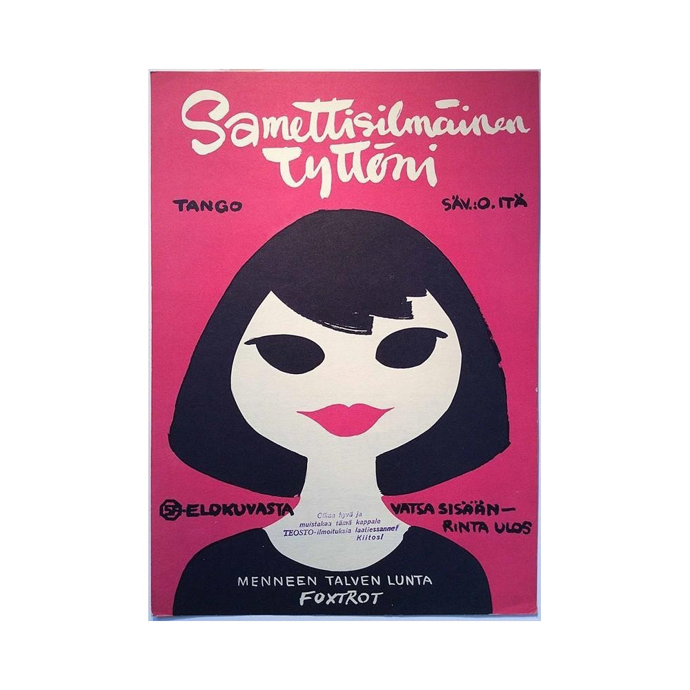 Samettisilmäinen tyttö : Orvokki Itä - Nuottivihko