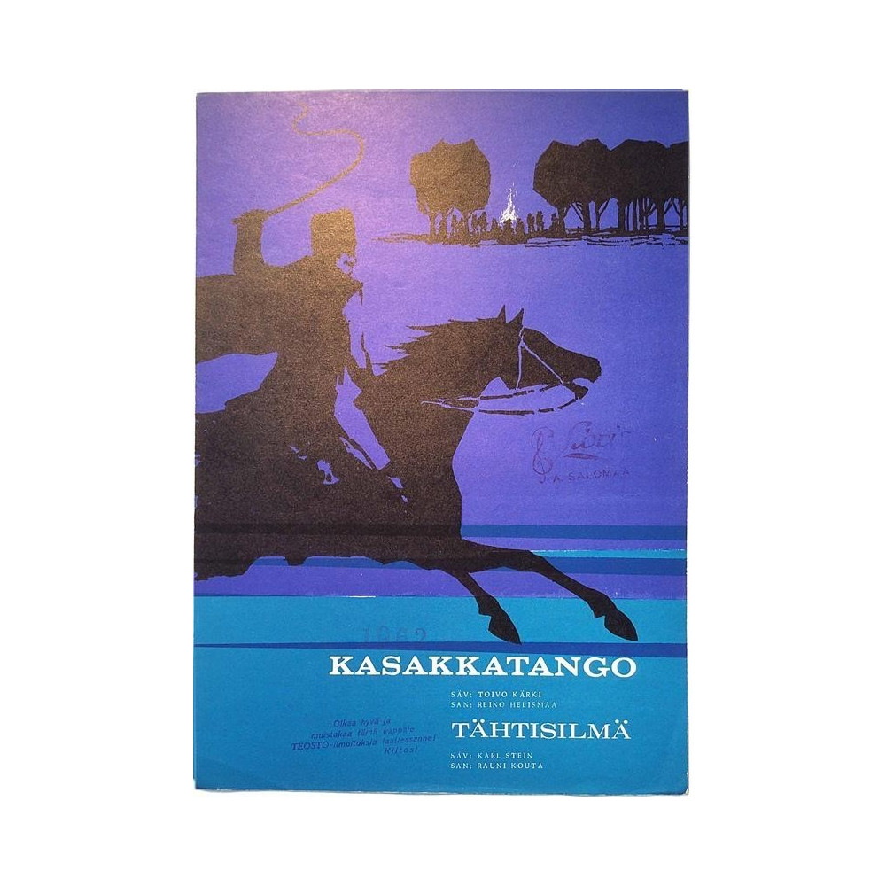 Kasakkatango / Tähtisilmä : Toivo Kärki - Reino Helismaa / Stein - Kouta - Nuottivihko