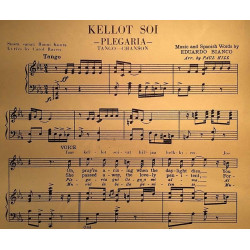 Kellot soi - Plegaria 1959 KS 253 Scandia tangosarja Sheet music