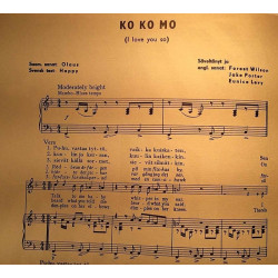 KO KO MO - I love you so 1955 KS 052 levylle laulaneet L.Armstrong ja Gary Crosby Sheet music