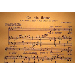 On niin ihanaa 1955 KS 128 Je me sens si bien Sheet music