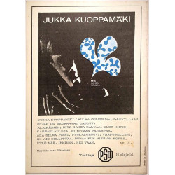Jukka Kuoppamäki folk-lauluja N:o 2 1966  Nuotit: hei vaan, mitä kansa haluaa + 3 muuta Sheet music