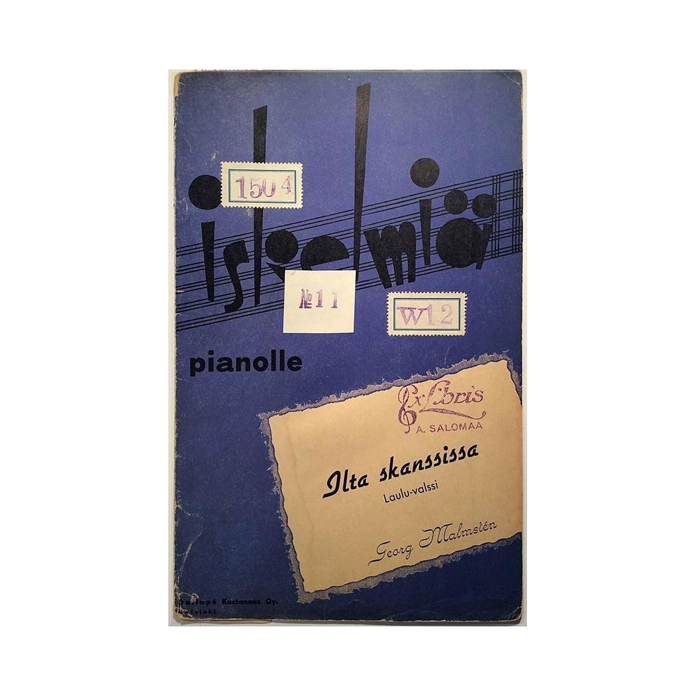 Iskelmiä pianolle : Georg Malmsten: Ilta skanssissa - Nuottivihko