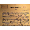 Iskelmiä pianolle 1940’s  Georg Malmsten: Muistelo Sheet music