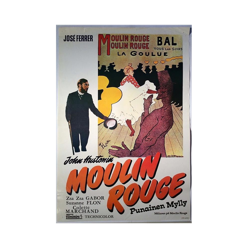 Moulin Rouge Punainen Mylly 1953  Elokuvajuliste 41cm x 59cm original movie poster