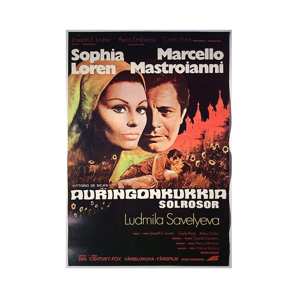 Auringonkukkia, I Girasoli 1970  Elokuvajuliste 41cm x 59cm filmaffisch