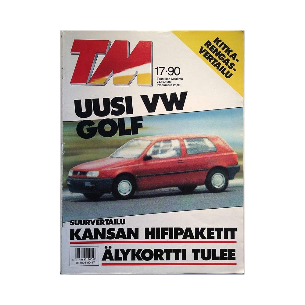 Tekniikan Maailma 1990 17 Uusi VW Golf, Kansan Hifipaketit aikakauslehti