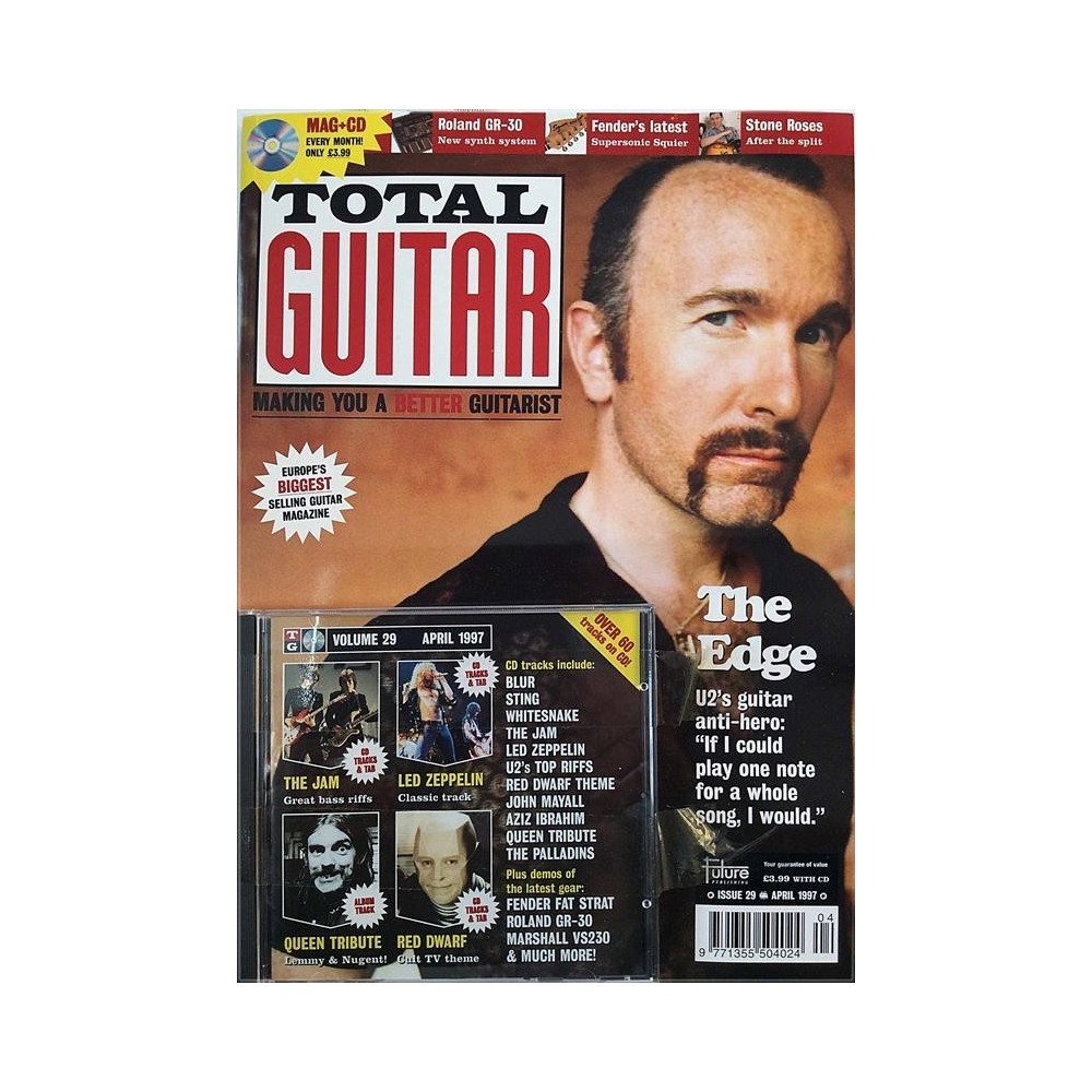 Total Guitar : The Edge, Jam, Led Zeppelin, Stone Roses - begagnade musiktidning