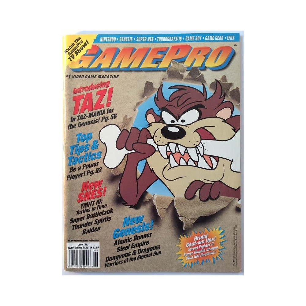 GamePro 1992 June 1 Video Game Magazine magazine games