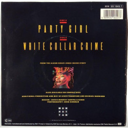 Jones Grace 1987 006 20 1645 7 Party Girl / White Collar Crime 7” VG+/EX