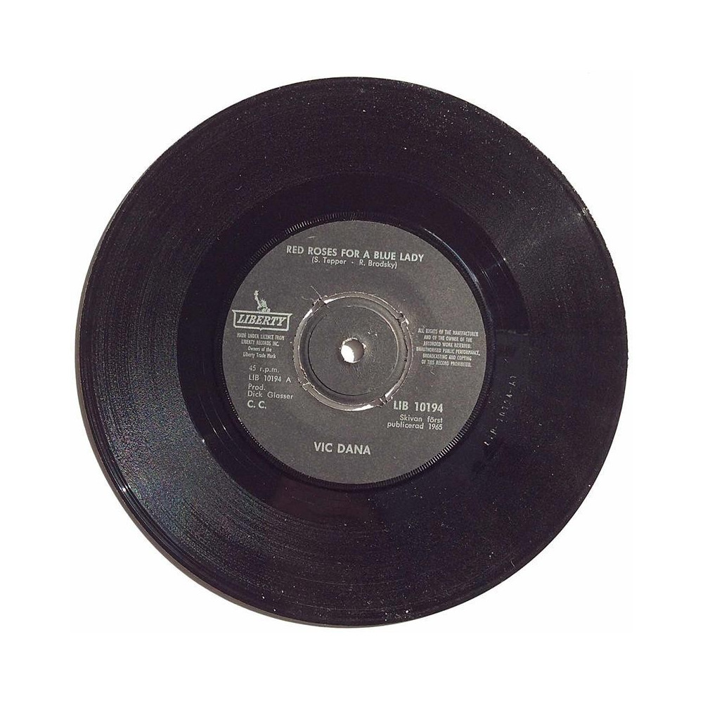 Dana Vic 1965 LIB 10190 Red Roses For A Blue Lady / More begagnad singelskiva