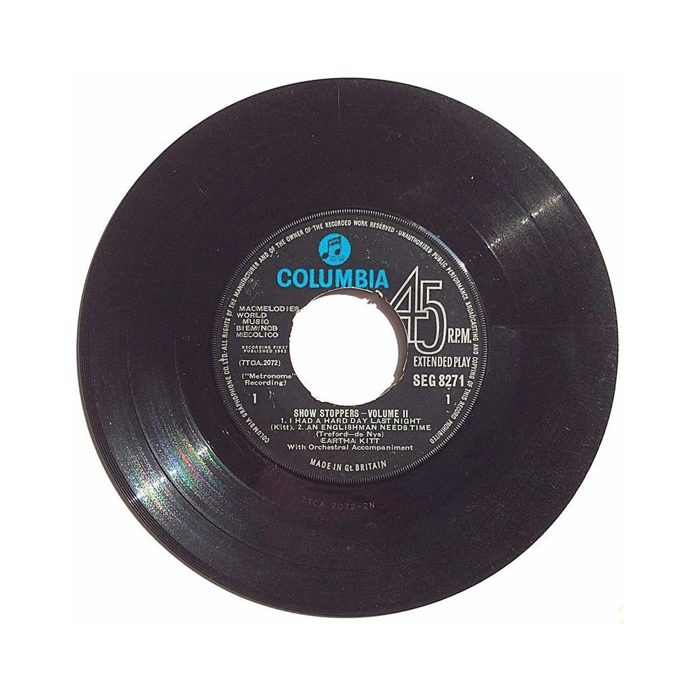 Kitt Eartha 1962 SEG 8271 Show Stoppers Volume II EP begagnad singelskiva