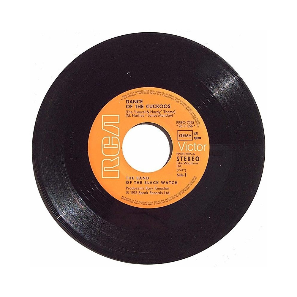 Band Of The Black Watch 1975 PPBO-7025 Dance Of The Cuckoos Laurel & Hardy Theme second hand single