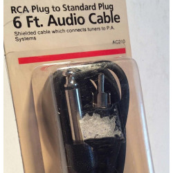 Audio kaapeli 1.8m uros - uros : RCA to mono plug - Tarvike audio/hifi