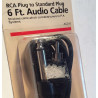 Audio kaapeli 1.8m uros - uros : RCA to mono plug - Tarvike audio/hifi