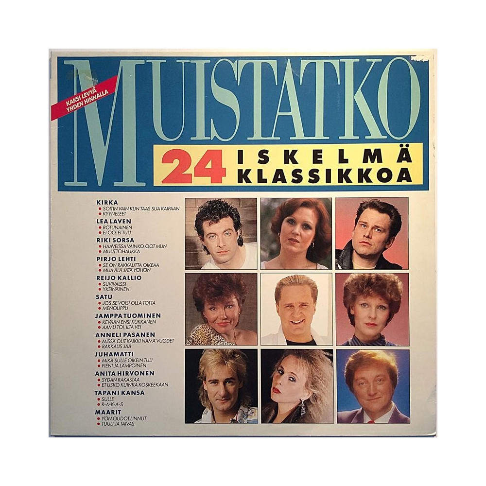Eri Esittäjiä 1988 462969 Muistatko 24 iskelmäklassikkoa 2LP Begagnat LP