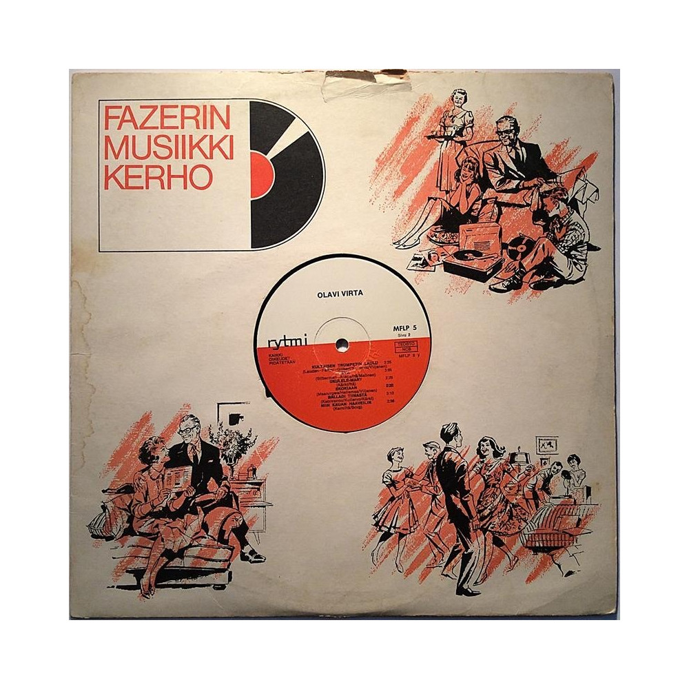 Virta Olavi 1969 MFLP 5 Olavi Virta, Fazerin Musiikkikerho kansi Second hand LP