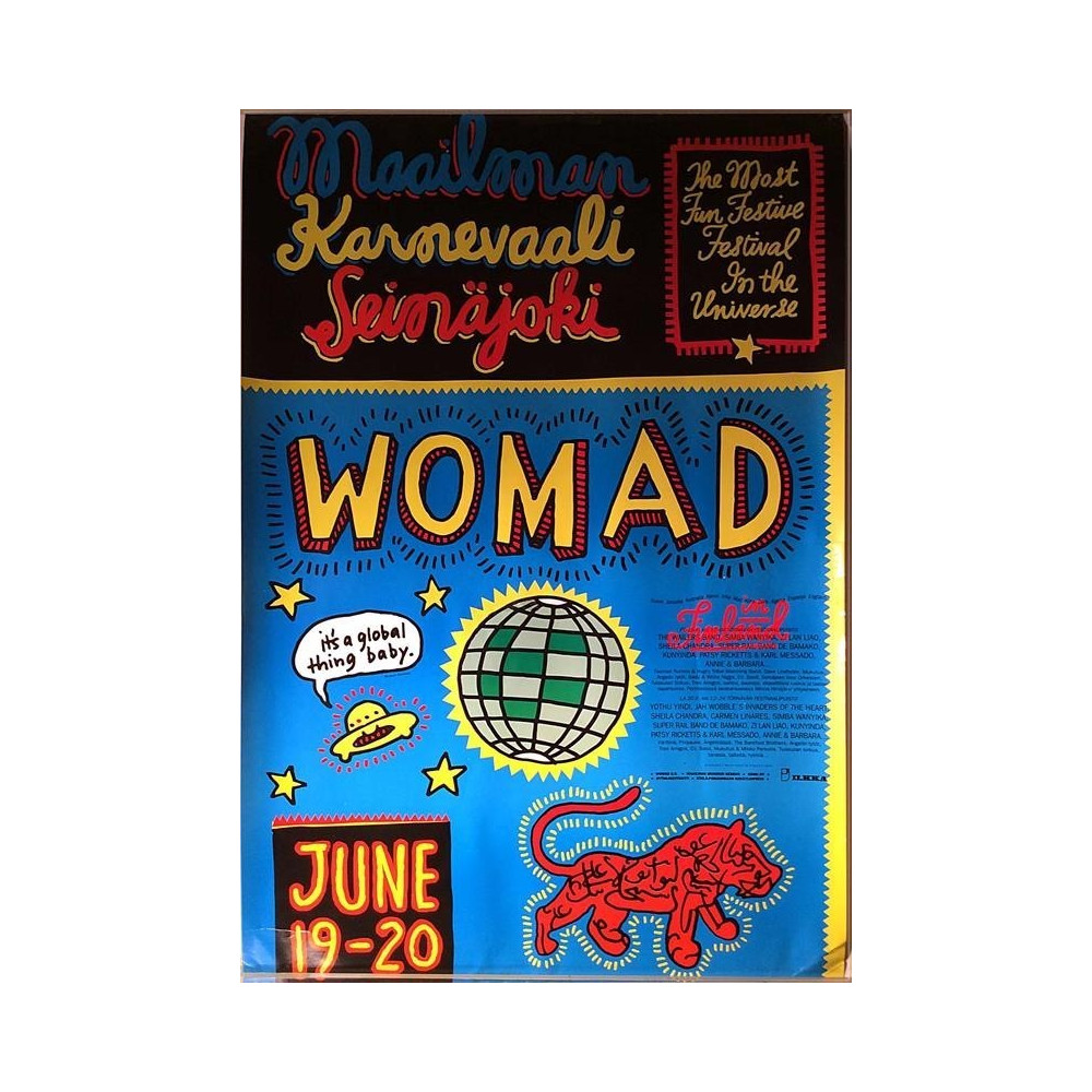 Womad Karnevaali Seinäjoki : World of Music festarijuliste 43cm x 64cm - Juliste