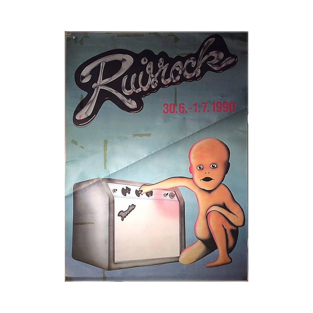 Ruisrock 30.6.-1.7.1990 : Festarijuliste 59cm x 82cm - Used Poster