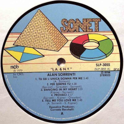 Sorrenti Alan: L.A. & N.Y.  kansi Ei kuvakantta levy EX kanneton LP