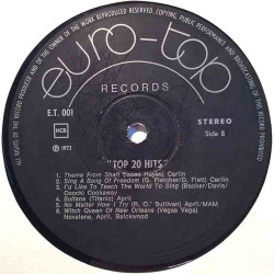 Eri Esittäjiä 1972 E.T.001 Top 20 Hits vinyl LP no cover