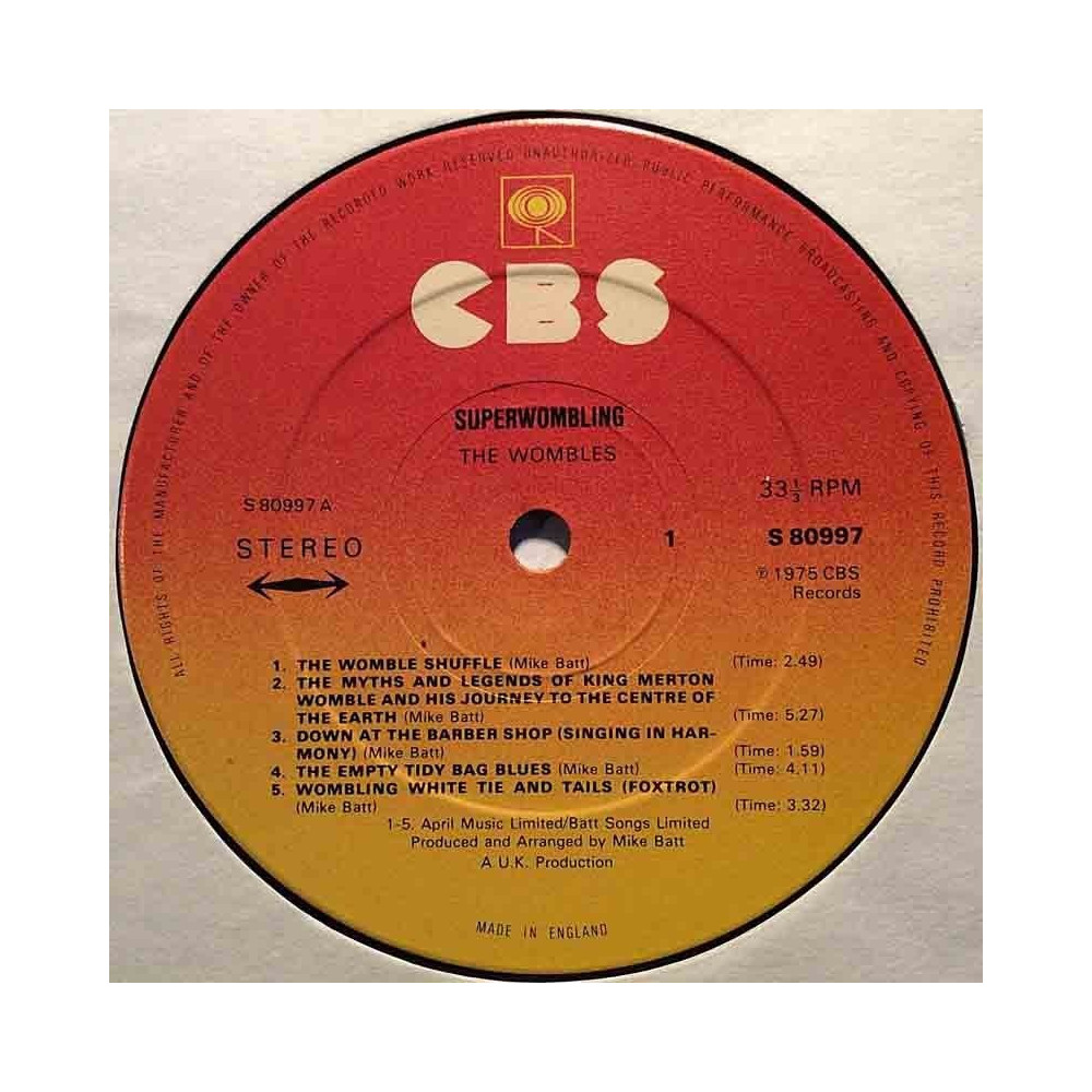 Wombles: Superwombling  kansi Ei kuvakantta levy EX- kanneton LP