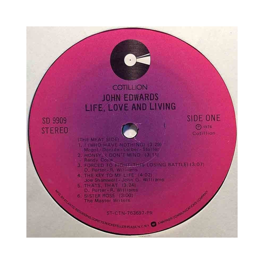 Edwards John 1976 SD 9909 Life, Love And Living LP ingen omslag