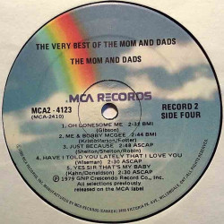 Mom And Dads 1979 MCA2-4123 Very Best of The Mom and Dads vinyl LP no cover