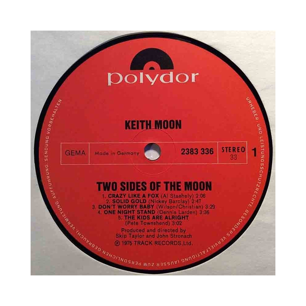 Moon Keith: Two Sides Of The Moon  kansi Ei kuvakantta levy EX kanneton LP