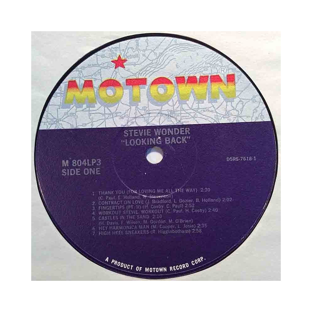 Wonder Stevie: Looking Back side 1 ja side 6  kansi Ei kuvakantta levy EX kanneton LP