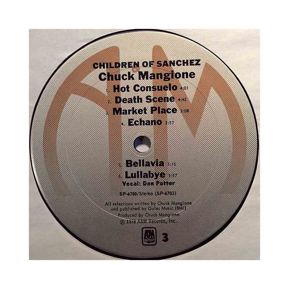 Mangione Chuck 1977 SP 6700 Children Of Sanchez record 2 LP ingen omslag