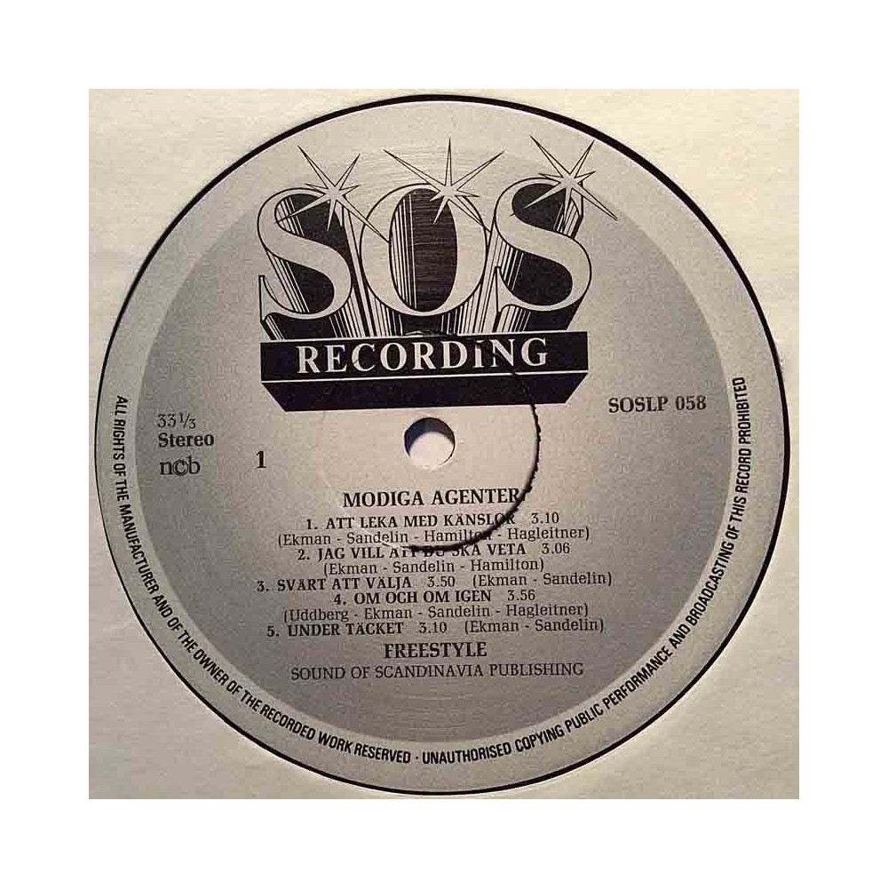Freestyle 1982 SOSLP 058 Modiga Agenter vinyl LP no cover