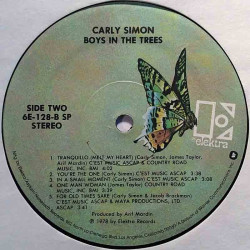 Simon Carly 1978 6E-128 Boys In The Trees LP ingen omslag
