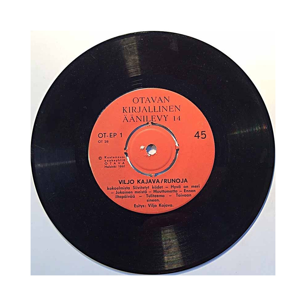 Kajava Viljo  1961 OT-EP 1 Runoja second hand single