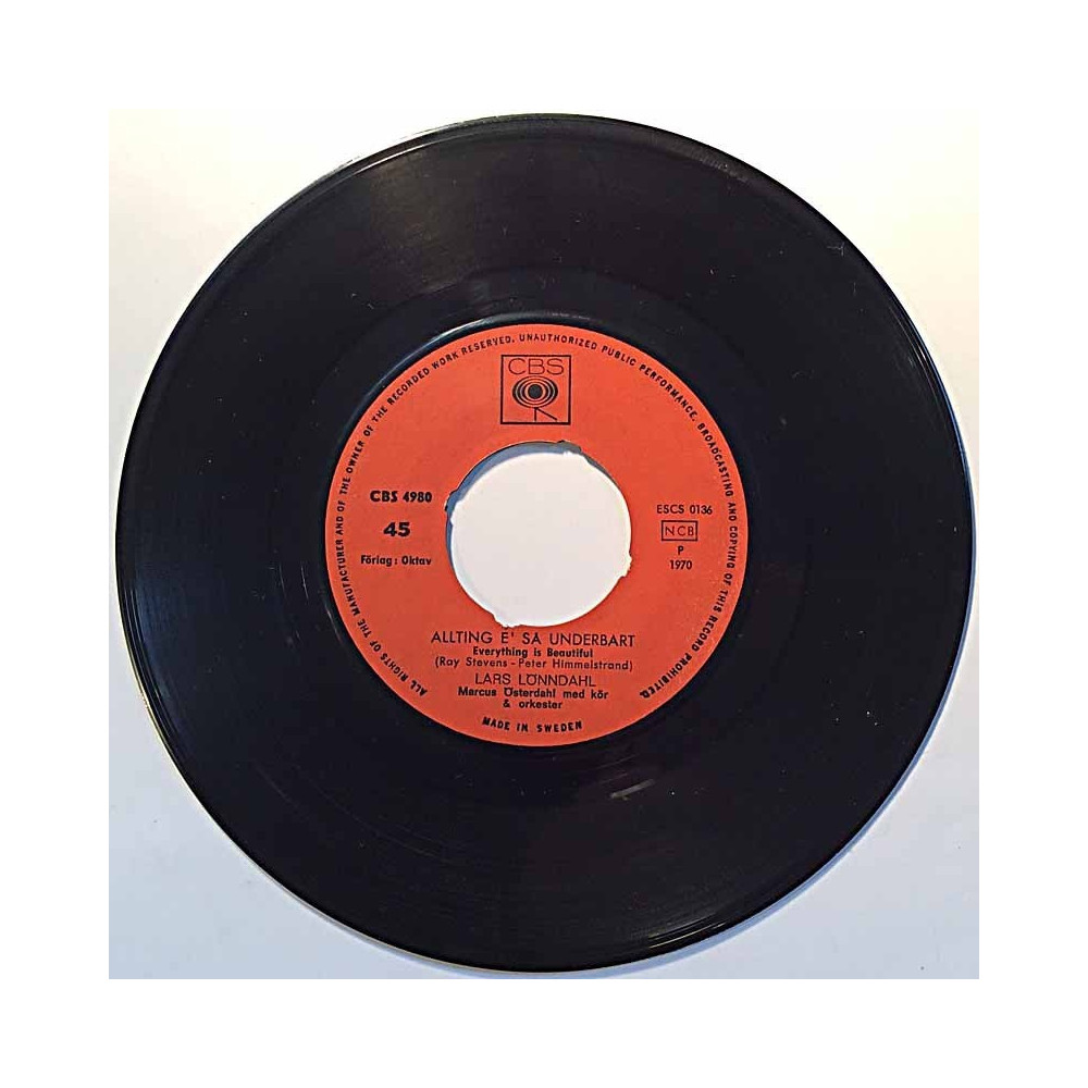 Lönndahl Lars 1970 CBS 4980 Allting E' Så Underbart / Det Är Kul... second hand single
