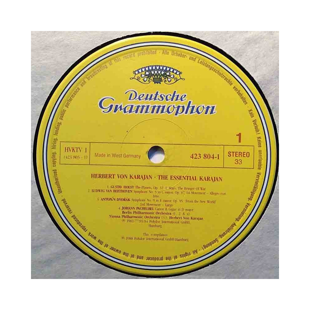 Herbert von Karajan 1988 423 804-1 The Essential 2LP vinyl LP no cover