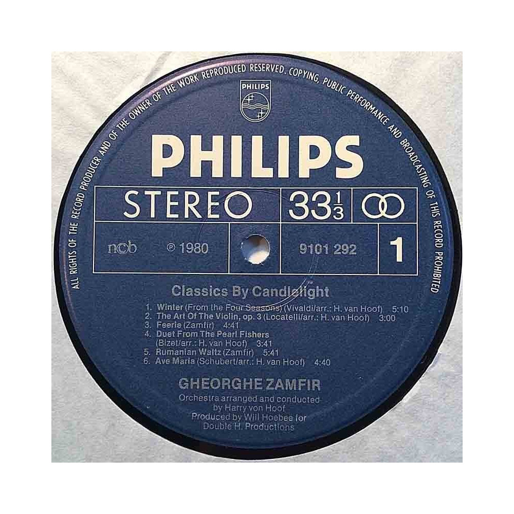 Zamfir Gheorghe: Classics bt Candlelight  kansi Ei kuvakantta levy EX kanneton LP