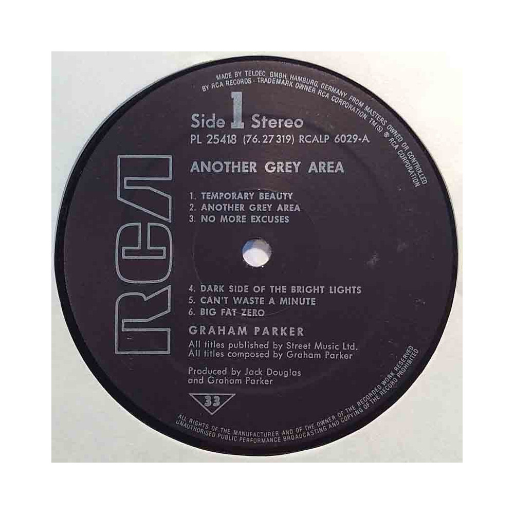 Parker Graham 1982 PL 25418 Another Grey Area LP ingen omslag