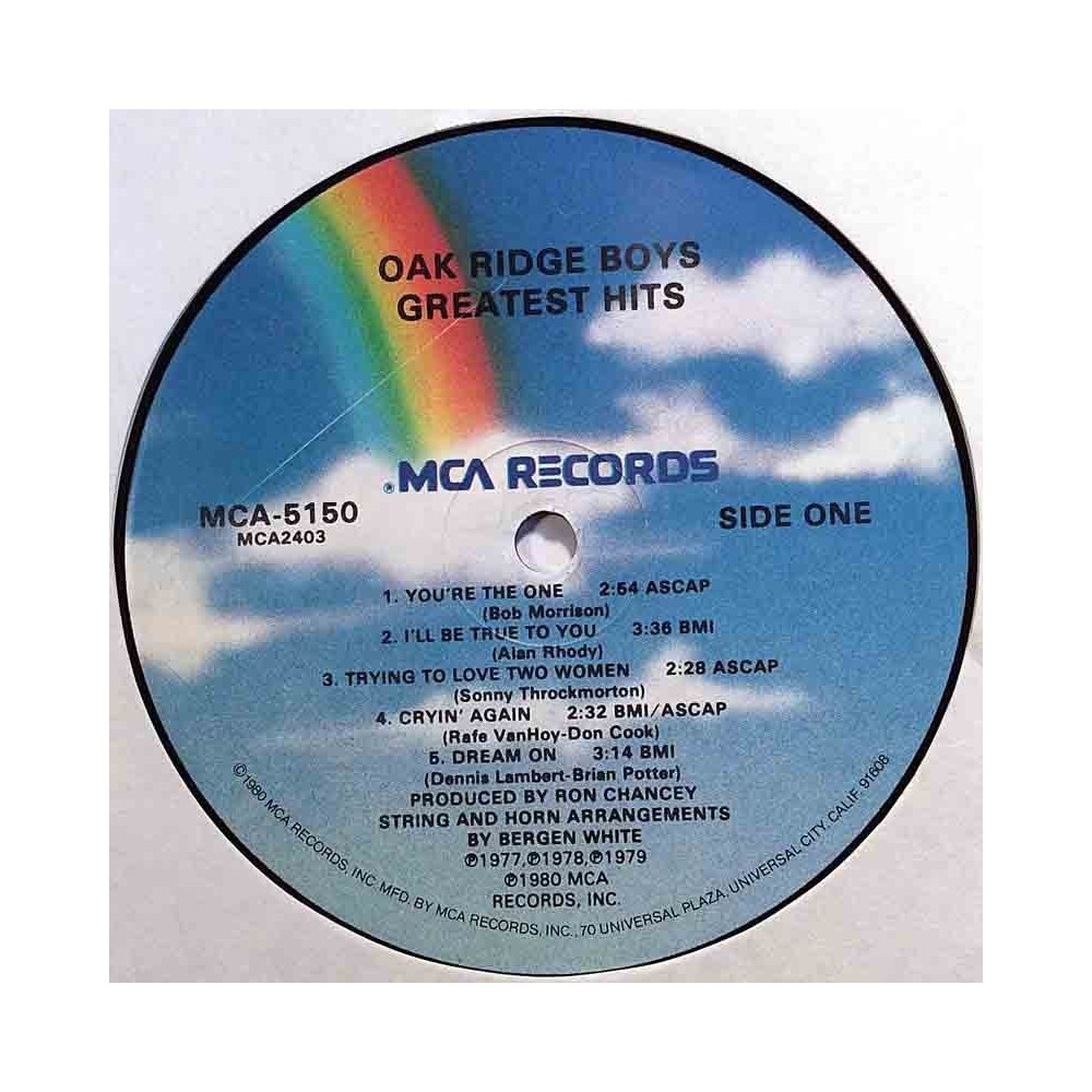 Oak Ridge Boys: Greatest Hits  kansi Ei kuvakantta levy EX kanneton LP