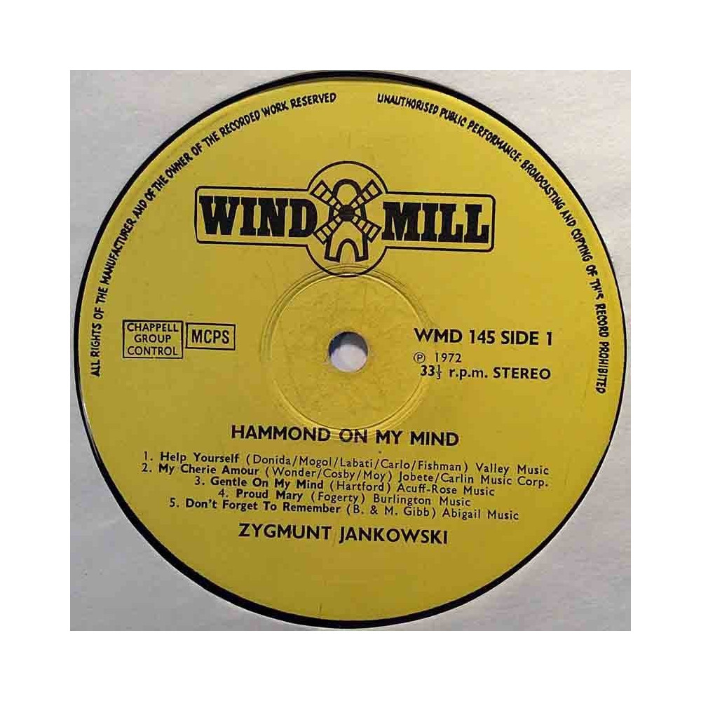 Jankowski Zygmunt 1972 WMD 145 Hammond  vinyl LP no cover