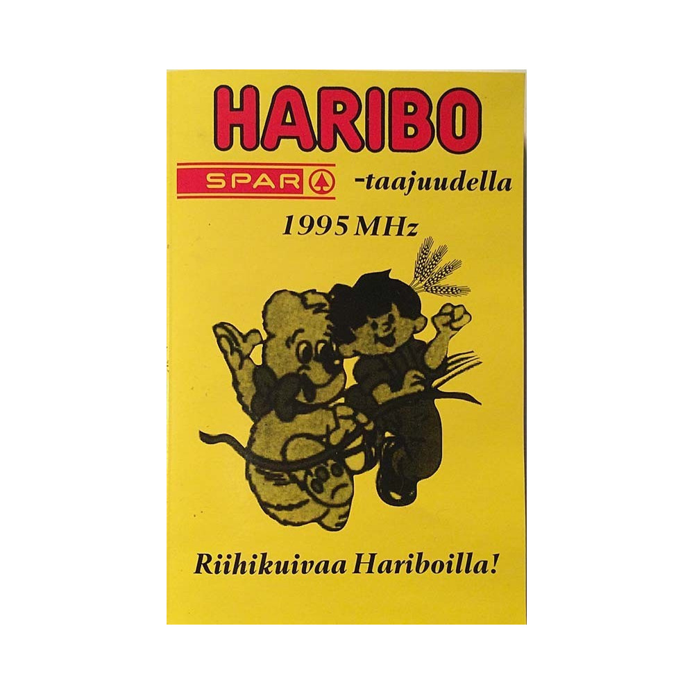 Haribo SPAR-taajuudella 1995 MHz 1990’s  Riihikuivaa Hariboilla! mainoskasetti c musikkassett 