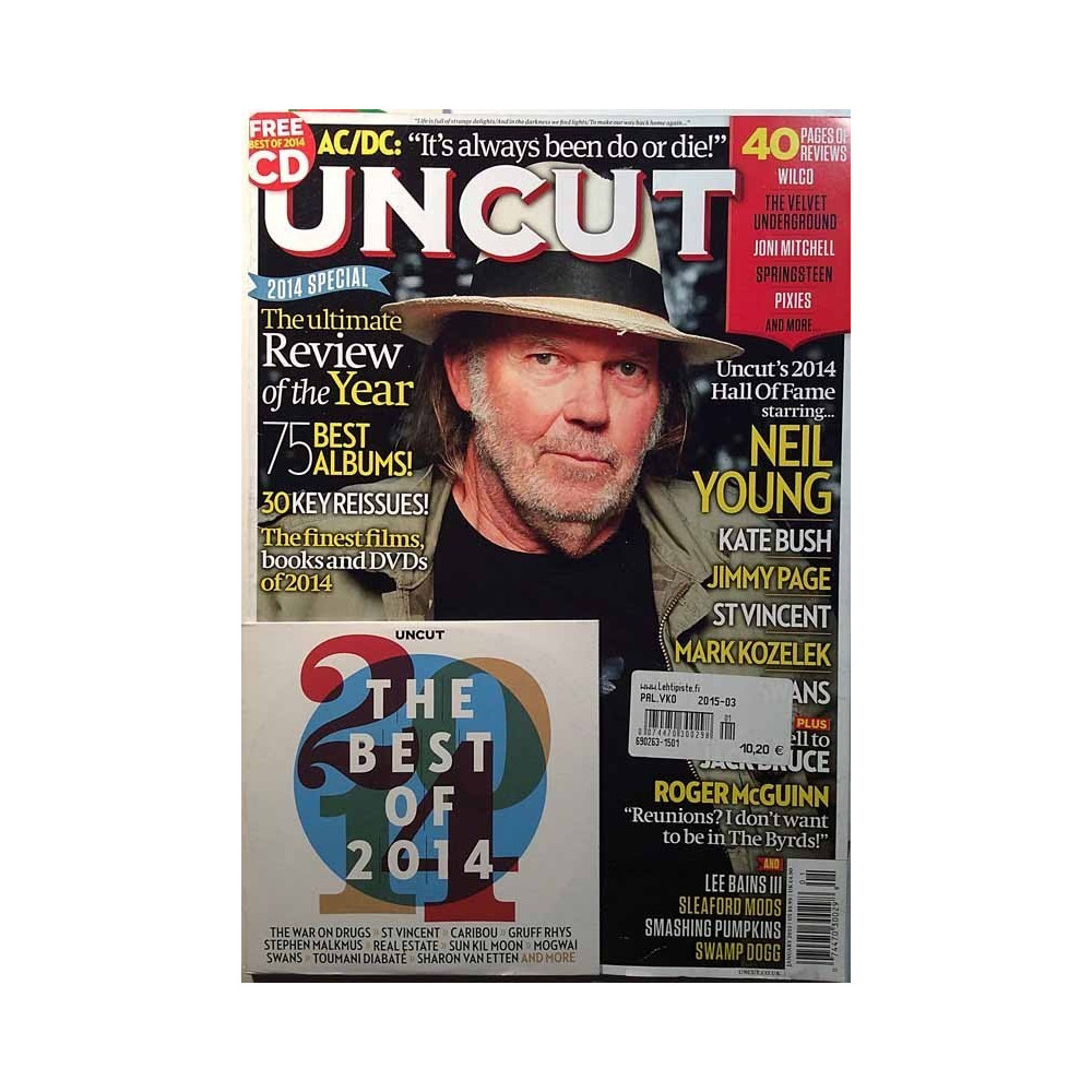 Uncut 2015 January Neil Young, AC/DC, Jimmy Page, Kate Bush aikakauslehti