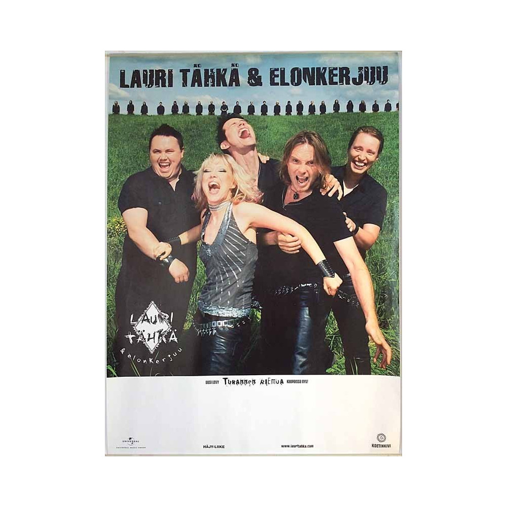 Lauri Tähkä & Elonkerjuu ?Tuhannen Riemua, Used Poster, year 2007 width 49cm  height 69 cm Keikkajuliste 49cm x 69cm