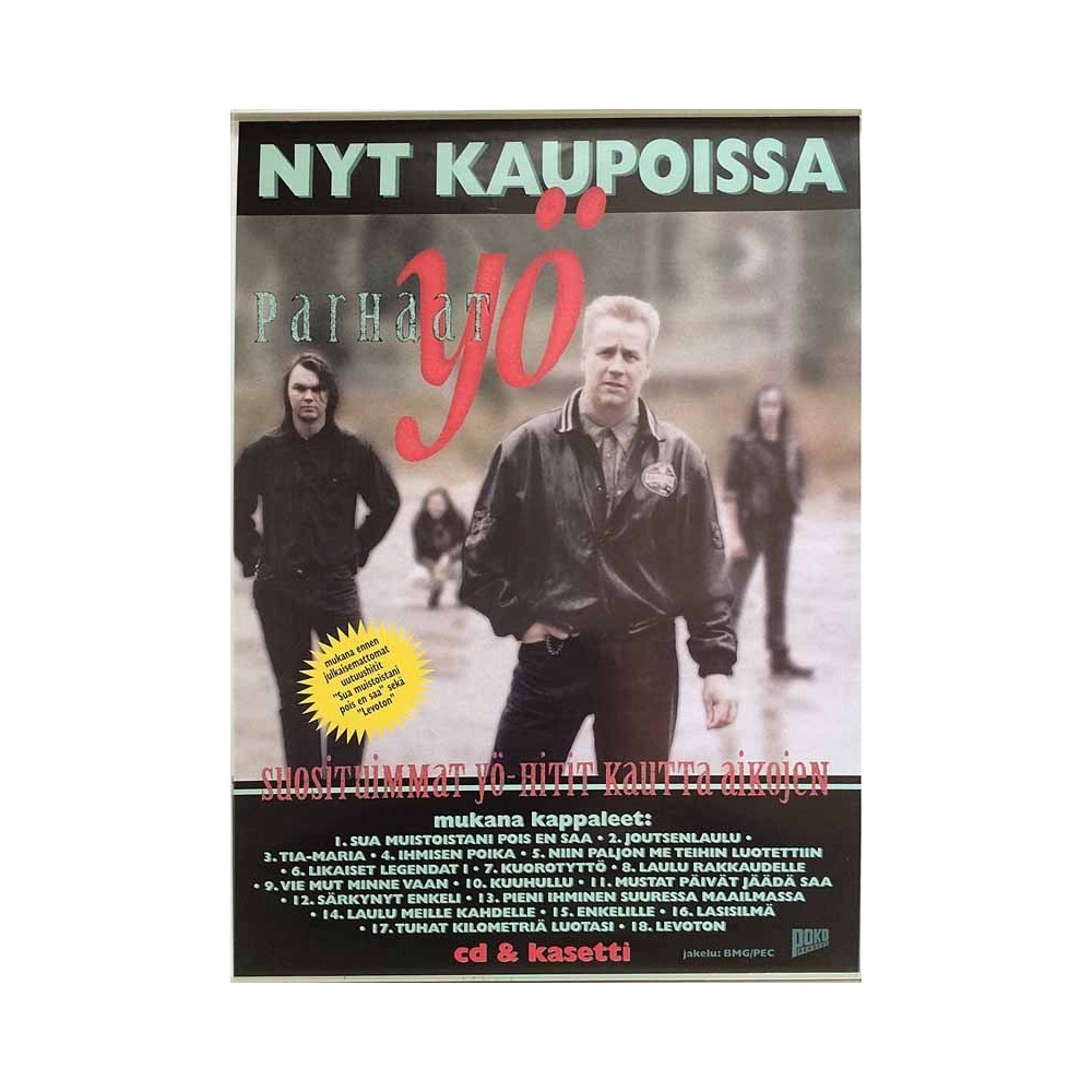 Yö, Parhaat : Nyt kaupoissa promo juliste 28cm x 41cm - Juliste
