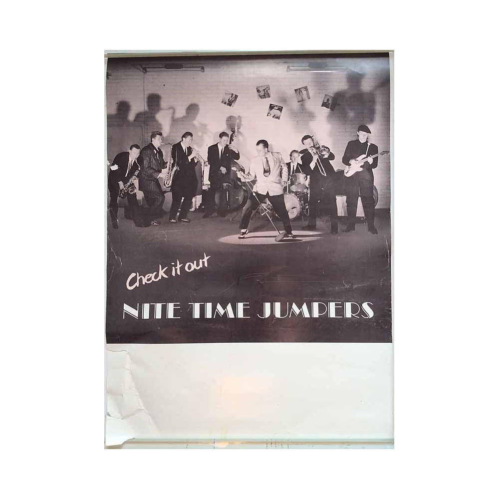 Nite Time Jumpers, Check it out, Begagnat Poster, år 1990 bredd 30cm  höjd 40 cm Keikkajuliste 30cm x 40cm
