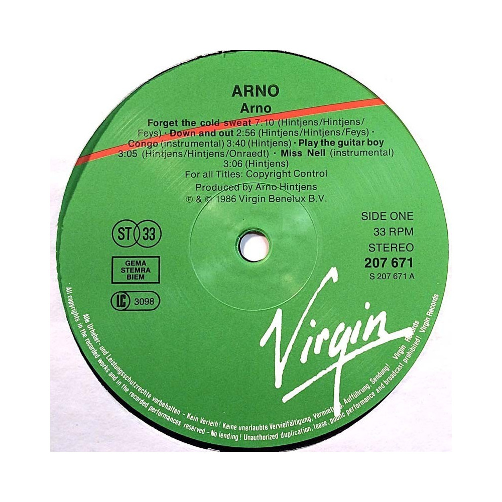 Arno 1986 207 671 Arno -86 vinyl LP no cover