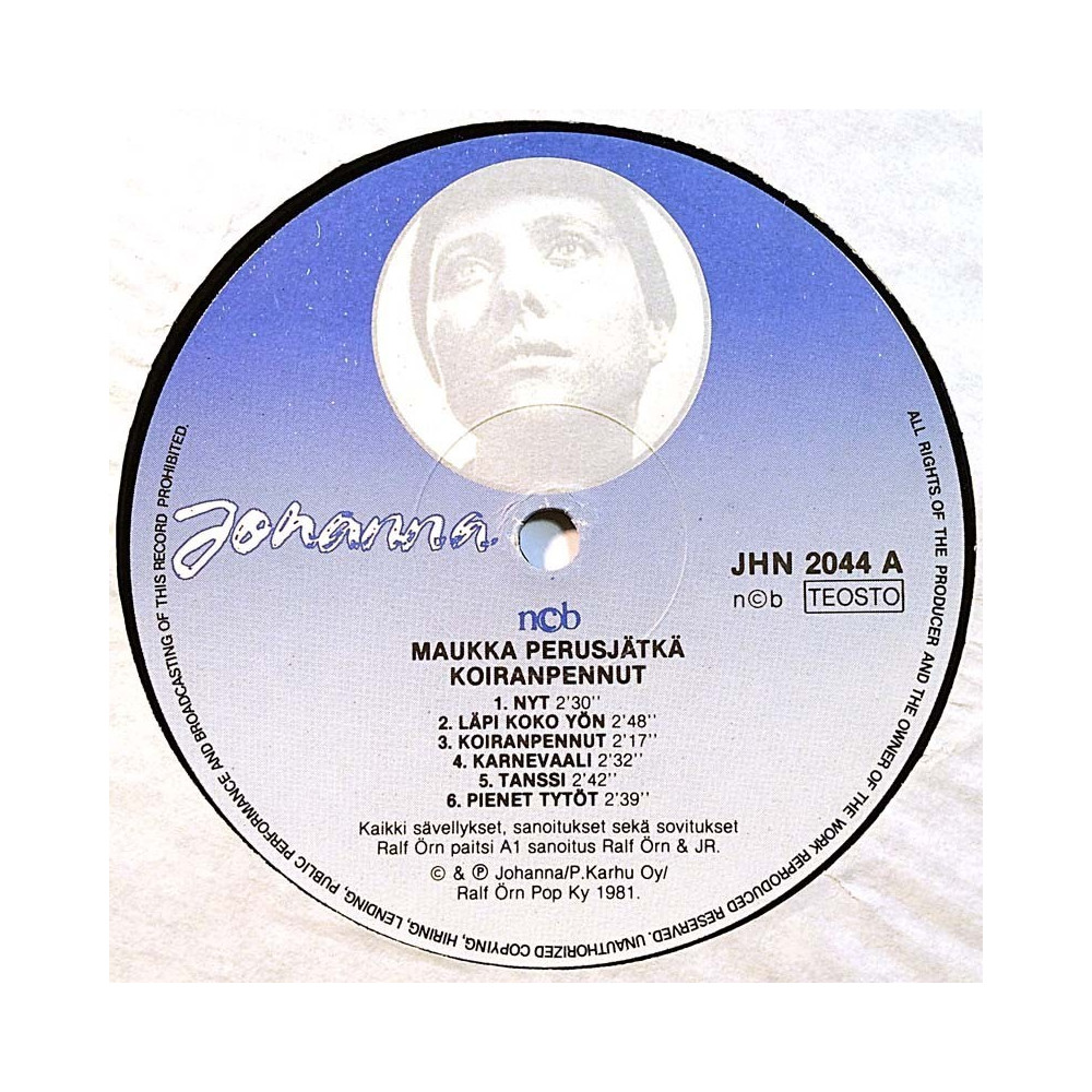 Maukka Perusjätkä 1981 JHN 2044 Koiranpennut vinyl LP no cover